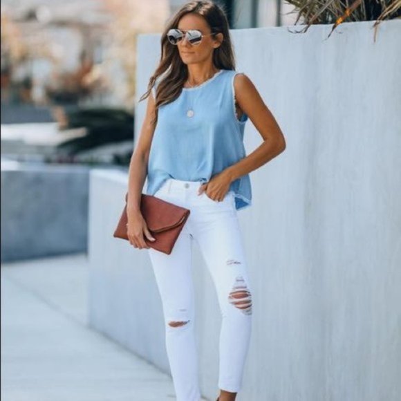 Vici Denim - LAST ONE -WHITEHAVEN MID RISE DISTRESSED SKINNY JEANS VICI